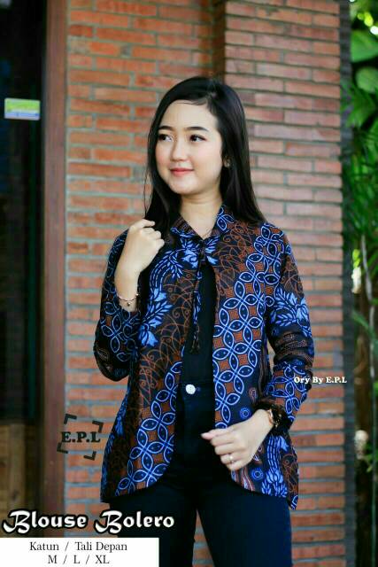 (BISA COD) - blouse batik balero termurah // blouse batik Kancing Wanita // atasan batik pekalongan