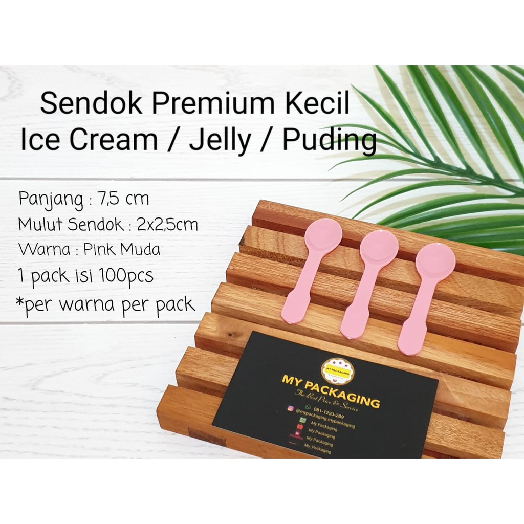 SENDOK ICE CREAM ISI 100 PCS  / SENDOK JELLY / SENDOK PUDING WARNA