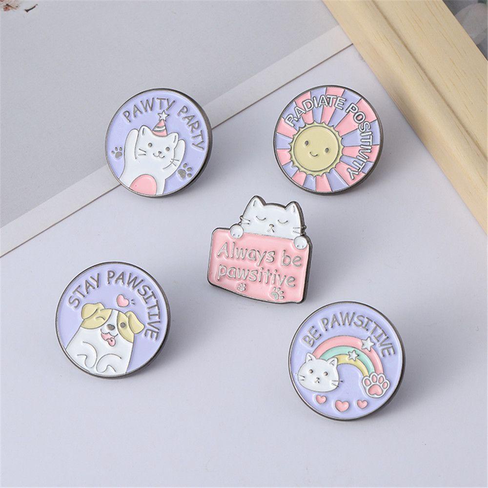 Lily Kartun Bros Aksesoris Fashion Kain Paw Cat Dog Lapel Pin DIY Dekorasi