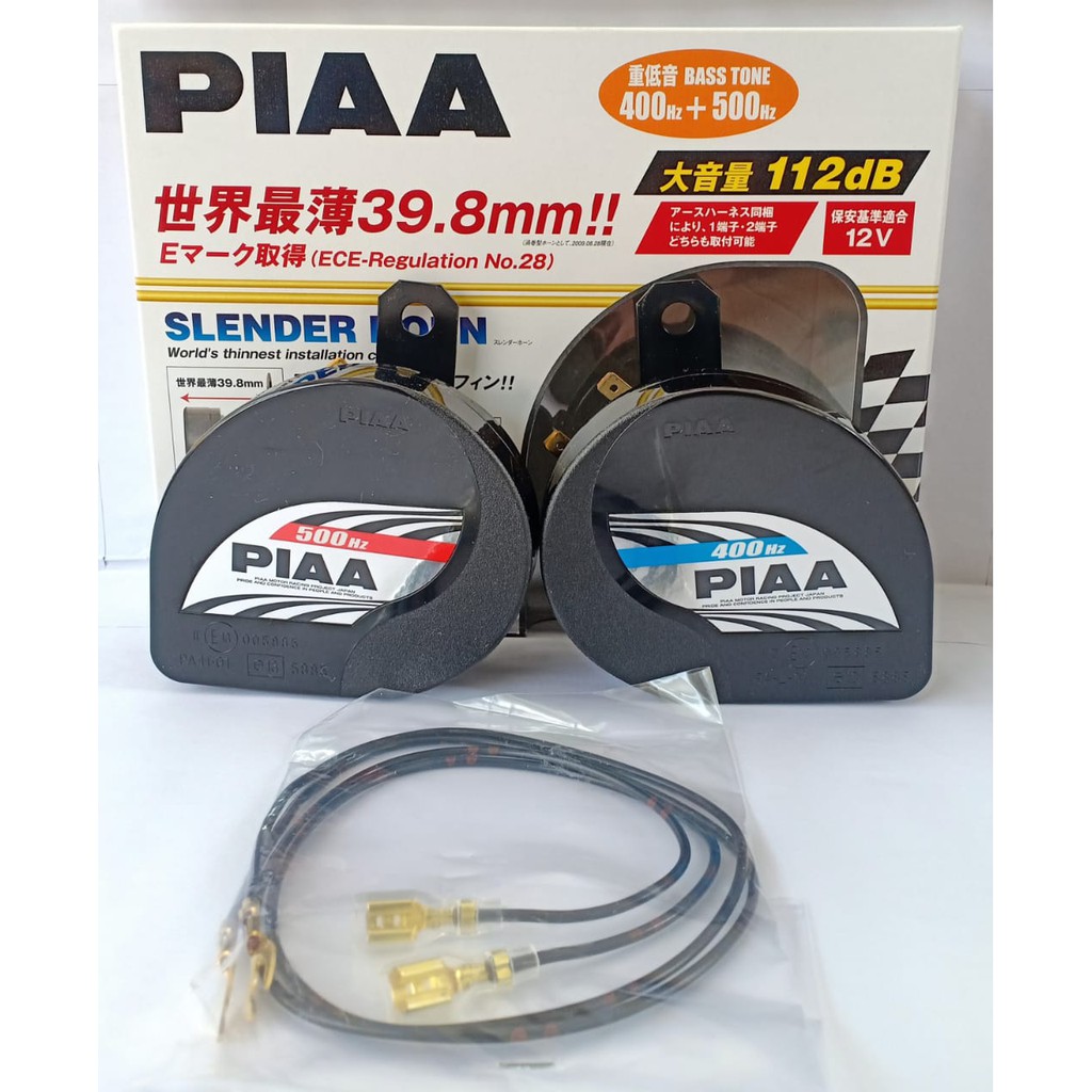 PAKET KLAKSON PIAA SLENDER HORN KEONG 12V MADE IN JAPAN SET RELAY MX