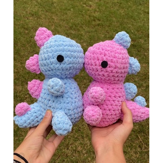 Couple Dino Boneka Rajut • Amigurumi Squishy Dino