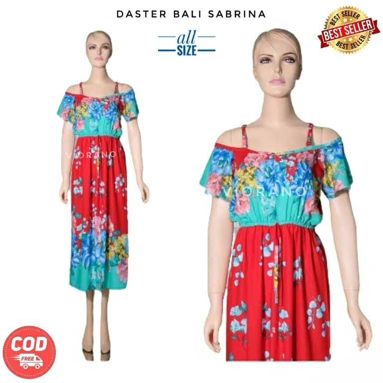 Daster Wanita Rayon Sabrina Bahan Dingin Adem Daster Bali Tali Bahu Terbuka Murah Berkualitas