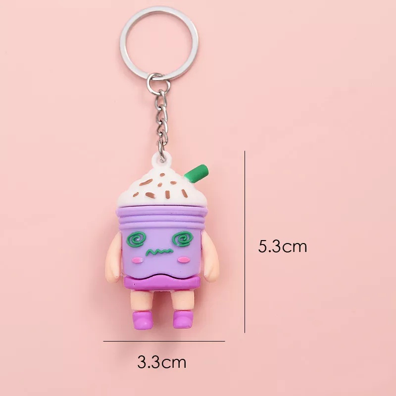 GANTUNGAN KUNCI BOBA // Ganci Karakter Boba Milk Tea Unik Lucu | Gantungan tas | Bag Charm | Souvenir Murah | Keychain | COD