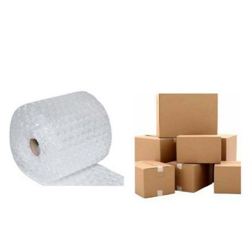 

Bubble wrap dan kardus packing untuk tambahan packing