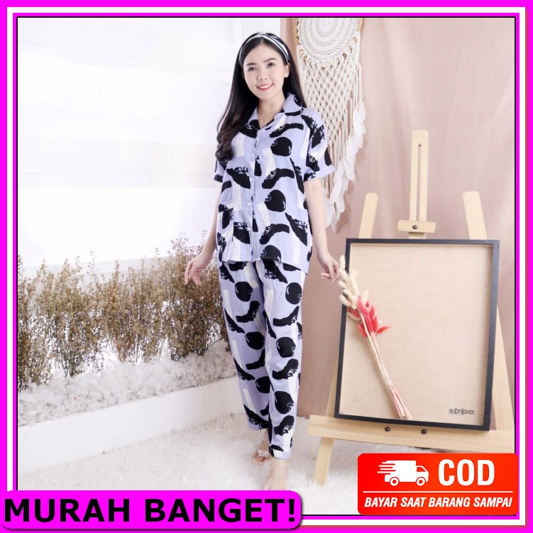 One Set Itycrepe / Setelan Wanita Kekinian Terbaru Dailyset Onese KQ582 [Piyama Melani Ni]Setelan