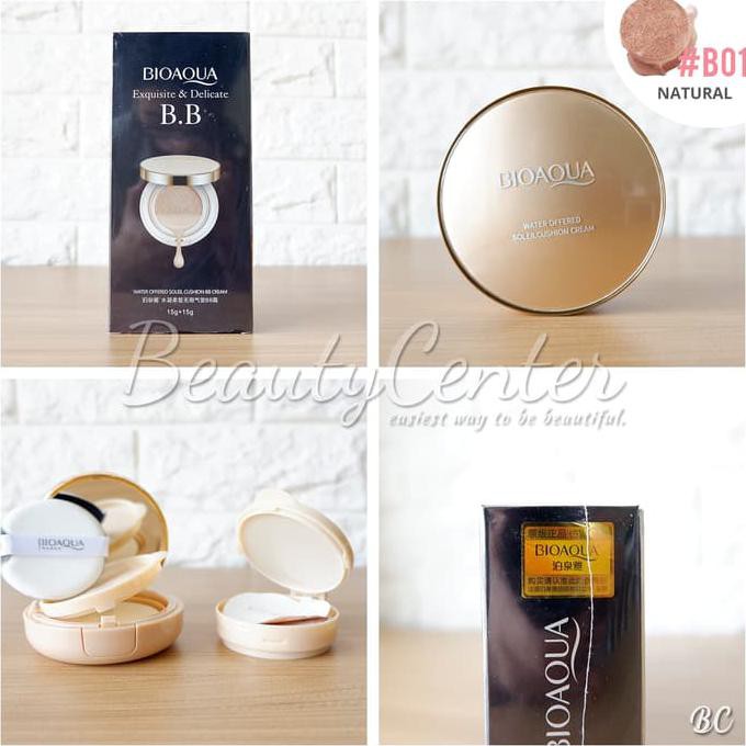 SALE 01 NATURAL Bioaqua BB Cushion Exquisite & Delicate Plus Refill ORI TERMURAH
