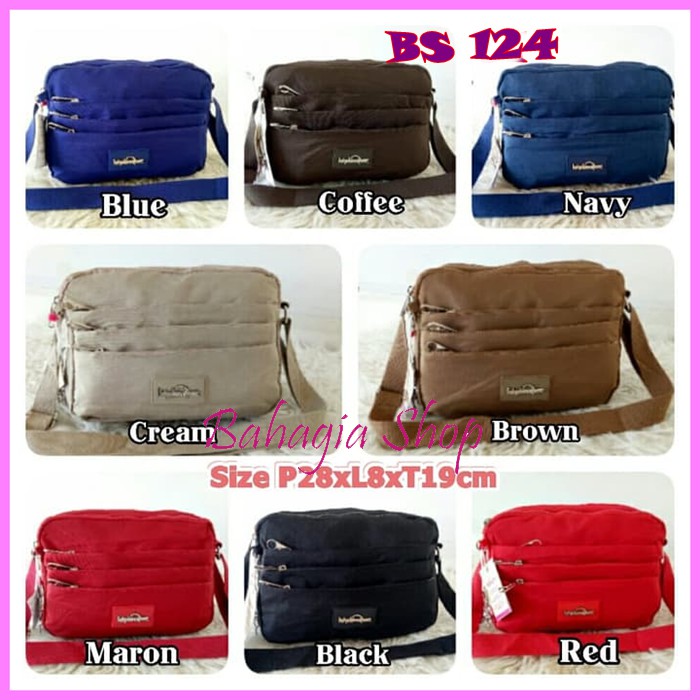 Tas Selempang Wanita Murah Import Kipling Polos 6Ruang