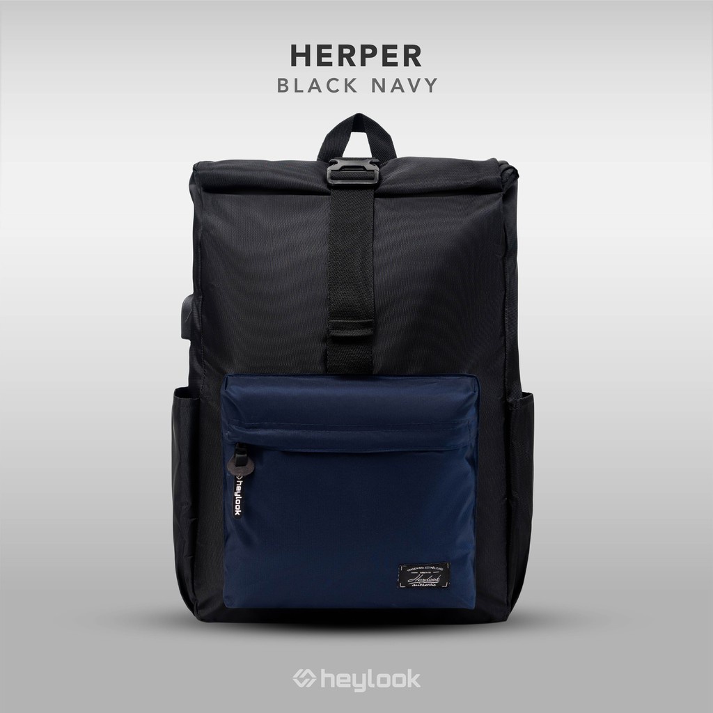 HEYLOOK Project - (Free Cable Usb) Tas Ransel Pria Backpack HARPER Usb Tas Punggung Tas Laptop Pria Wanita