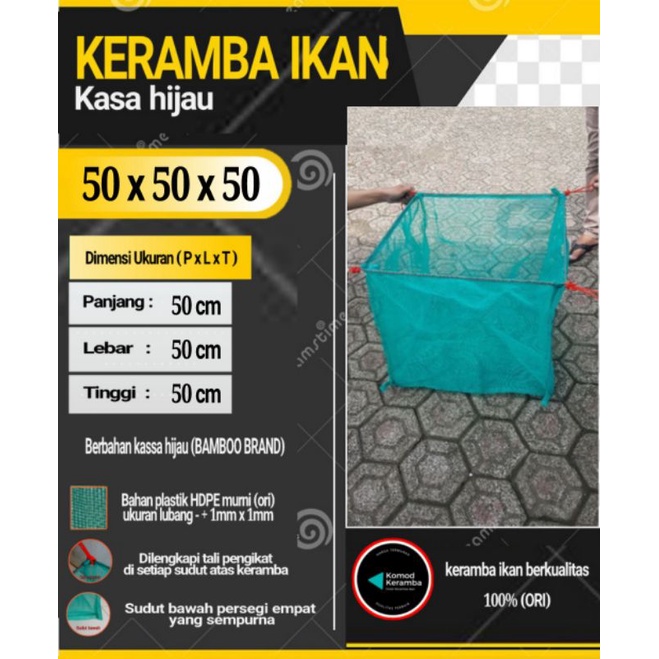 Keramba 50x50x50 jaring hapa karamba apung kecil kotak siap pakai
