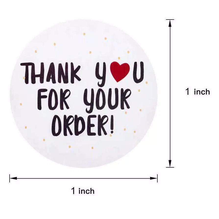 

ZVY () Stiker Label Segel Tulisan Thank You r Order / Stiker Olshop Packing ISI 500pcs Baru