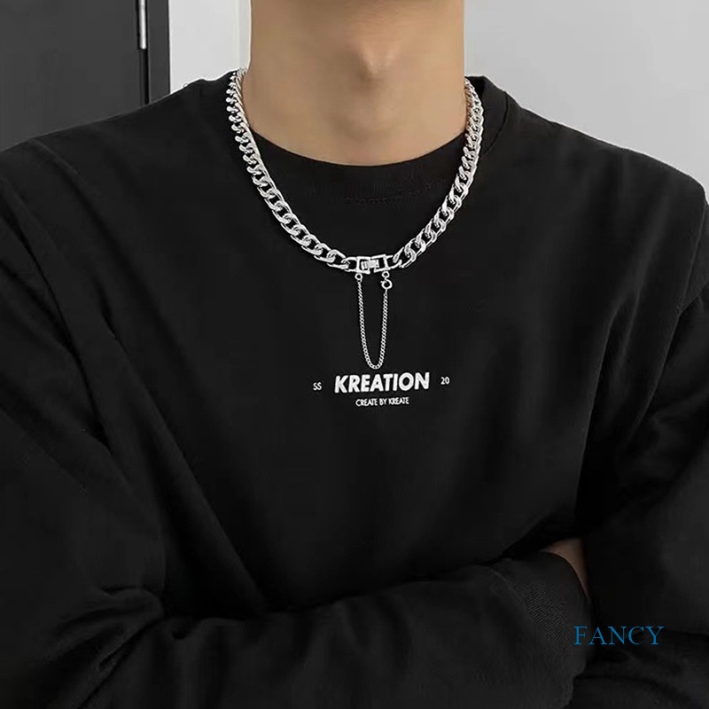 Kalung Rantai Tebal Bahan Metal Gaya Hip Hop Barat Untuk Unisex