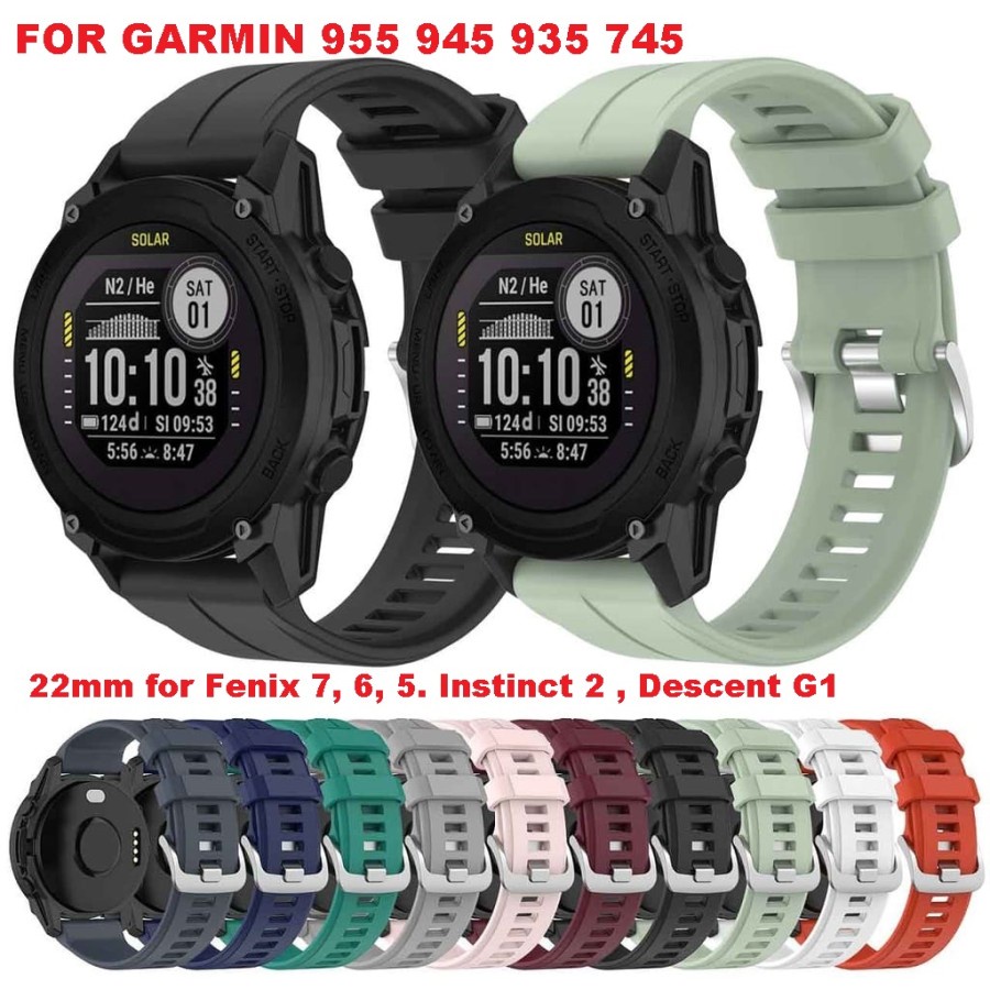 Tali jam 22mm Garmin 955 945 935 745 Fenix 7 6 5 instinct 2 Descent G1