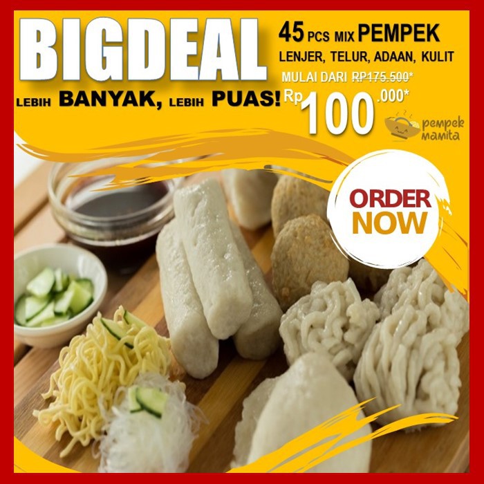 

Pempek Palembang Asli besek makanan beku frozen food cemilan camilan instan halal bogor isi 40pcs