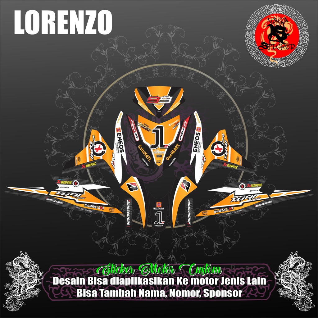 DECAL STICKER FULL BODY HONDA VARIO 125 OLD LORENZO ORANGE