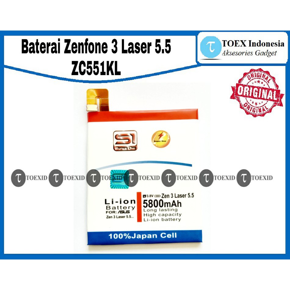 Baterai Asus Zenfone 3 Laser 5.5 ZC551KL - Batre Batrai Double Power IC - Battery Super One Original