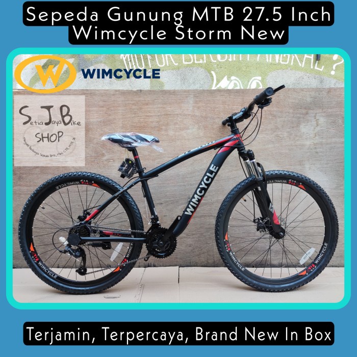 KHUSUS GOJEK/GRAB Sepeda Gunung MTB 27.5 Inch Wimcycle Storm - Black