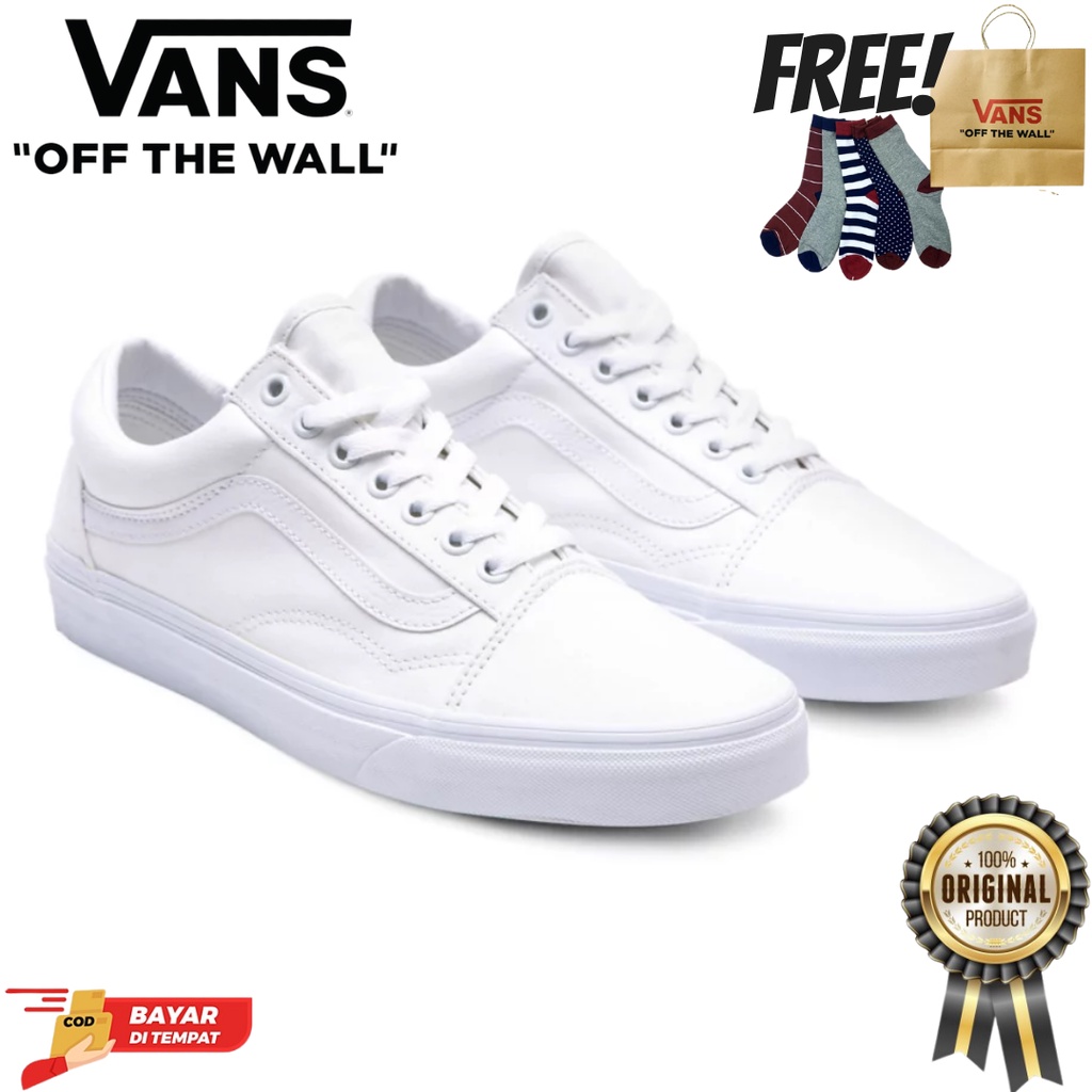 SALE DISKON! V4NS OLDSKOOL TRUE/WHITE CLASSIC 100% ORIGINAL BNIB