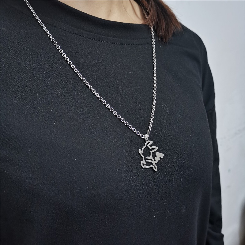 Kalung Rantai Panjang Liontin Beruang Hollow Gaya Korea Retro Hip-Hop Untuk Dekorasi