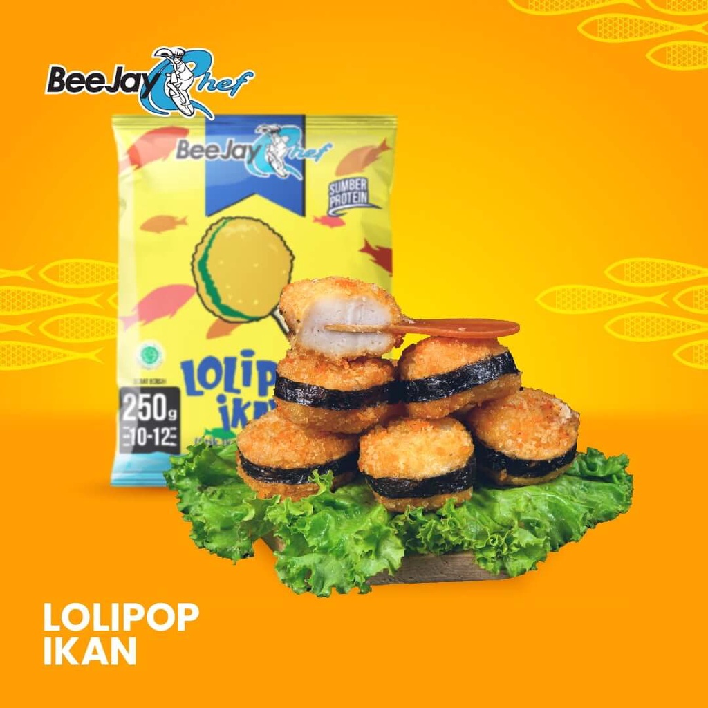 BeeJay Chef Lolipop Ikan Stik Ikan Lapis Tepung 500 Gram Frozen Food