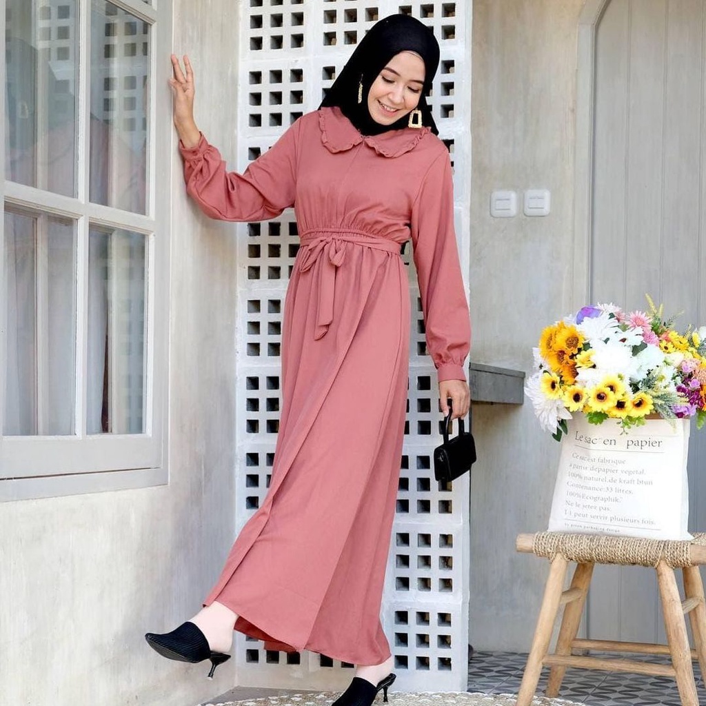 Terlaris Gamis Katun Polos, Gamis Polos Murah, Gamis Kayla by Al Faris Elegan