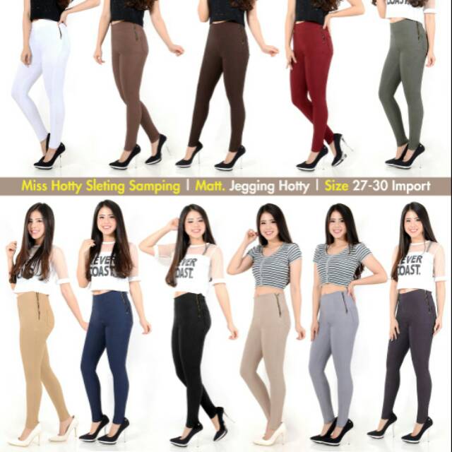 CELANA  PANJANG JEGGING SLETING SAMPING IMPORT 27-30