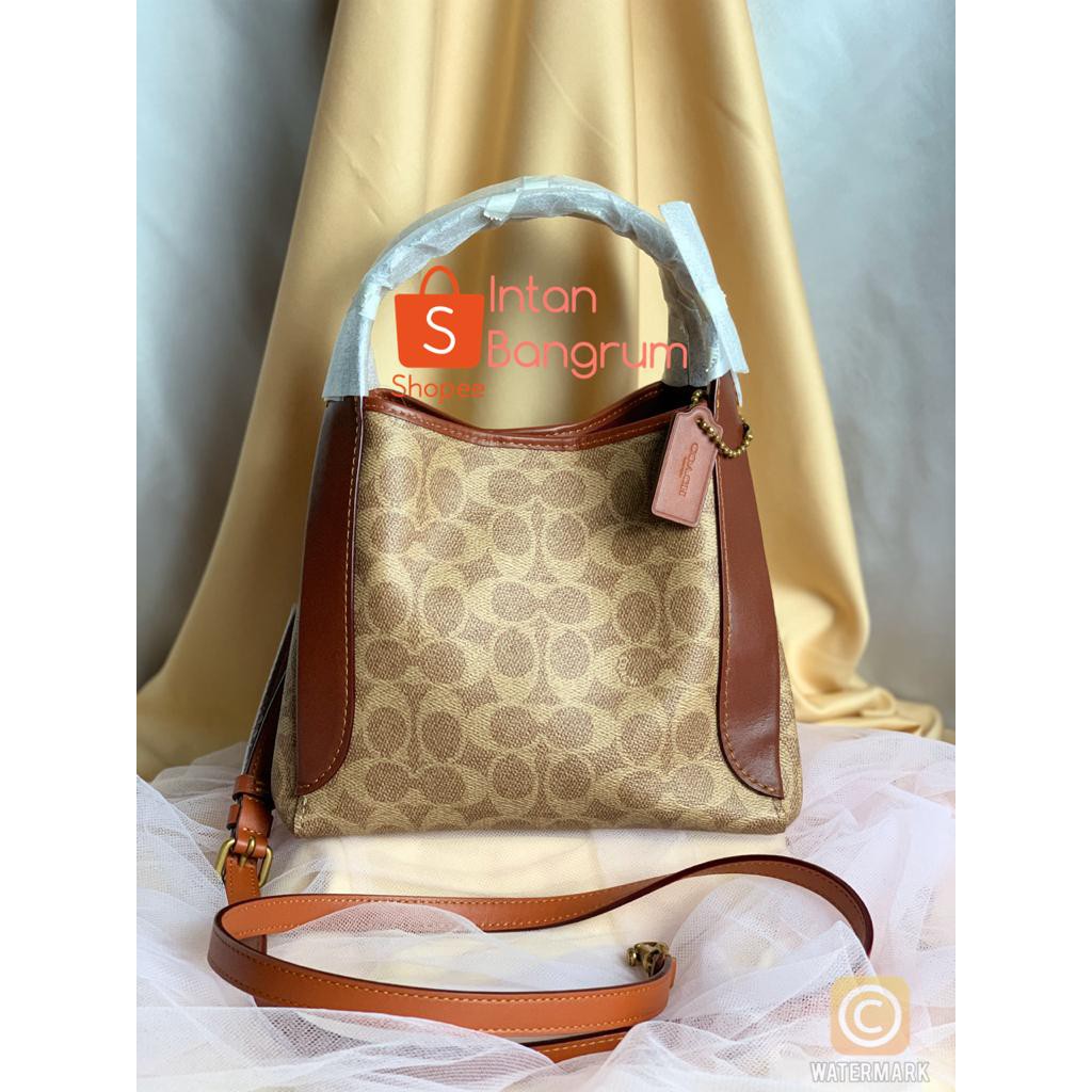 Coach Hadley Small Hobo Signature Tan Rust