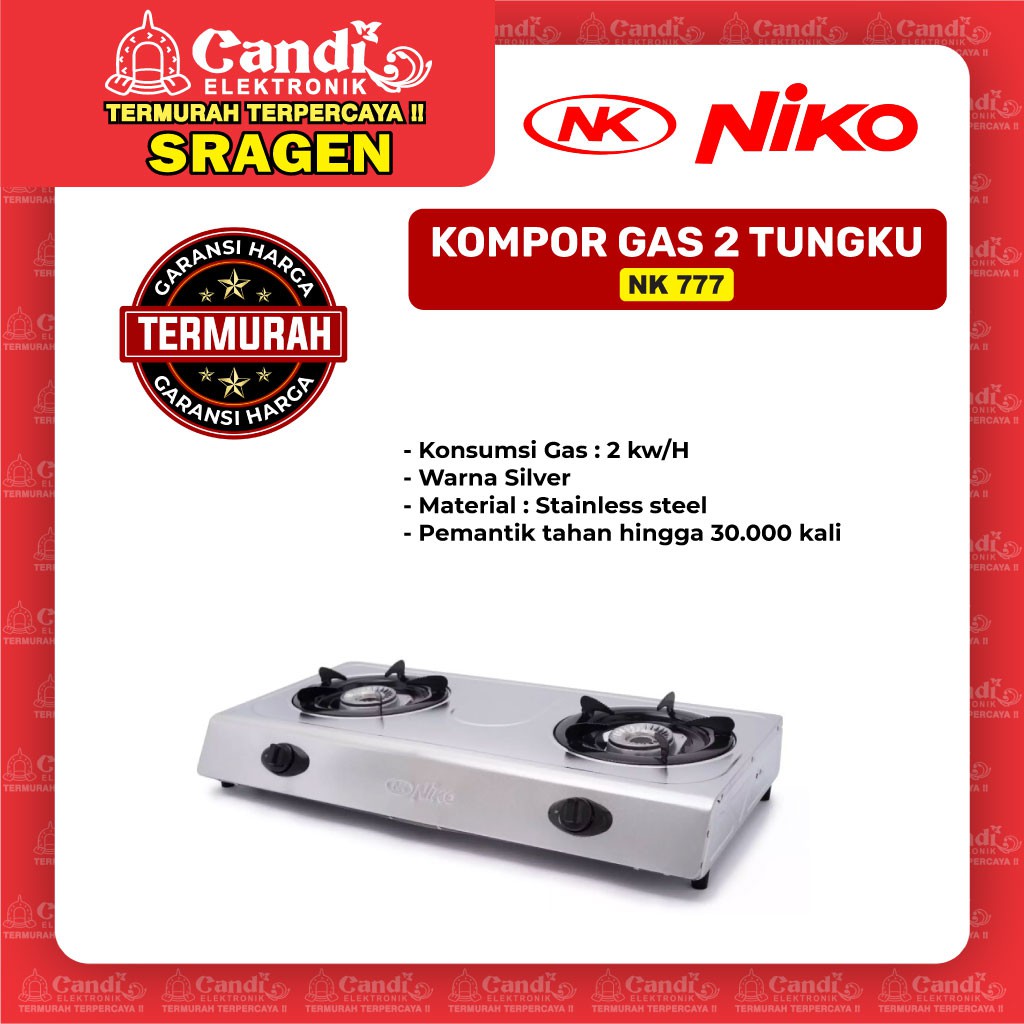 NIKO Kompor Gas 2 Tungku - NK 777