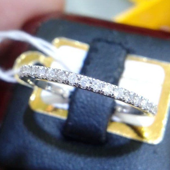 Cincin Wanita Kawin Nikah Original Emas Gold 18k Berlian Diamond Eropa Putih Asli DK1512