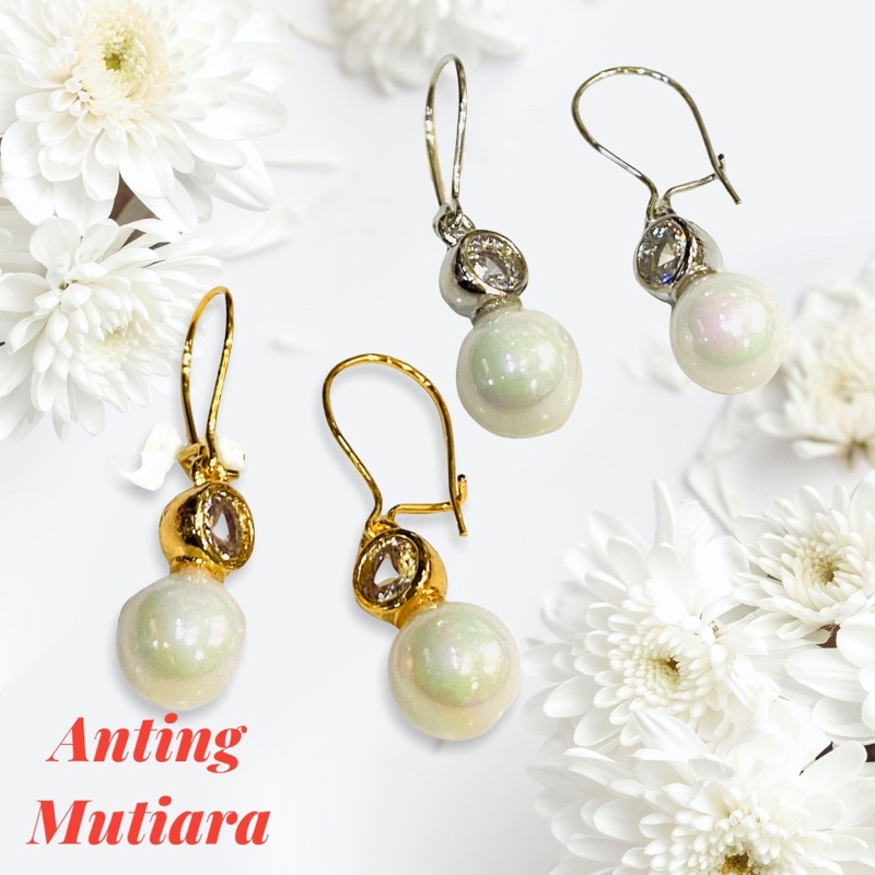 anting mutiara//perhiasan pengganti emas//mutiara//anting