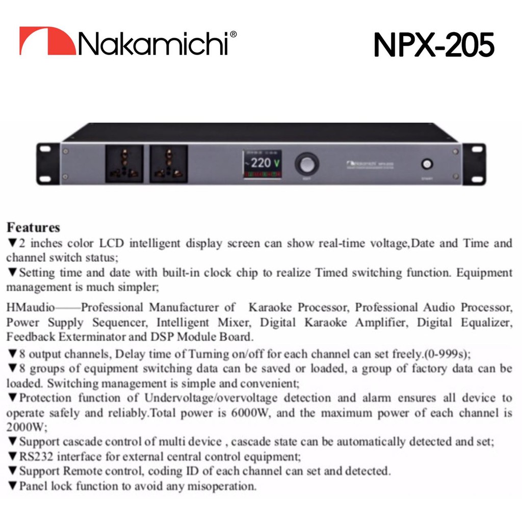 STAR AUDIO-NAKAMICHI NPX-205 POWER SQUENCER