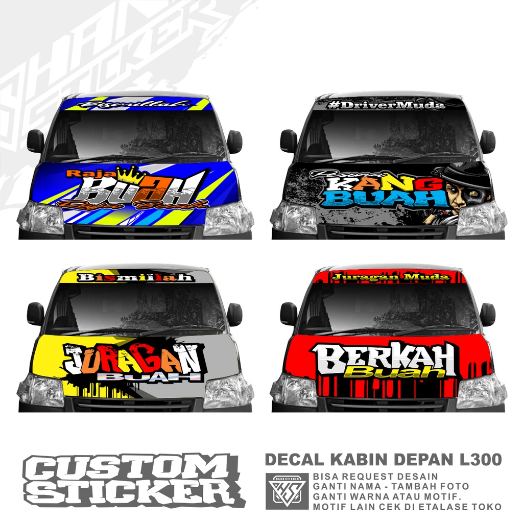 

Sticker Grand Max Atau Decal Kabin Depan Grand Max Bisa Request Desain Murah Berkualitas Desain Edisi Pick Up Buah