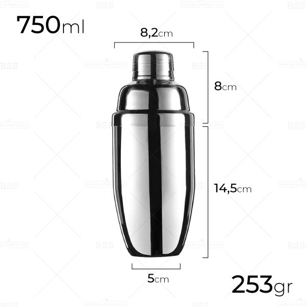 Cocktail shaker botol shaker 750ml pengocok minuman stainless steel