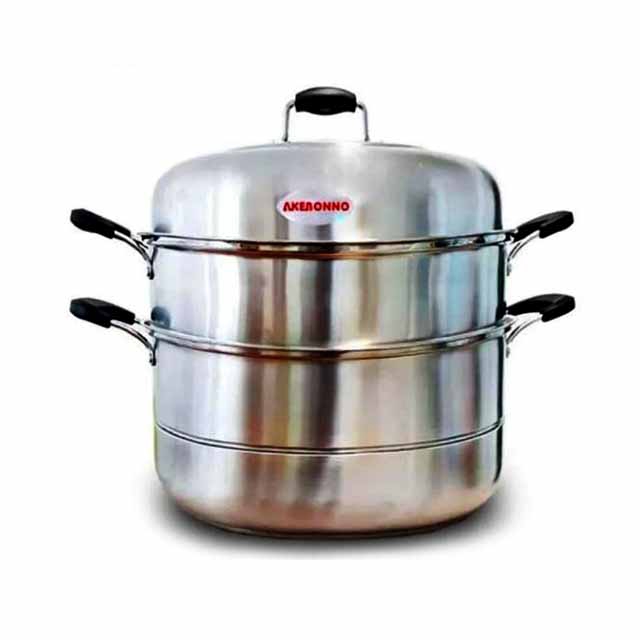 Akebonno Steamer Pot 32cm Panci Kukus Stainless Steel Dengan 2 Layer