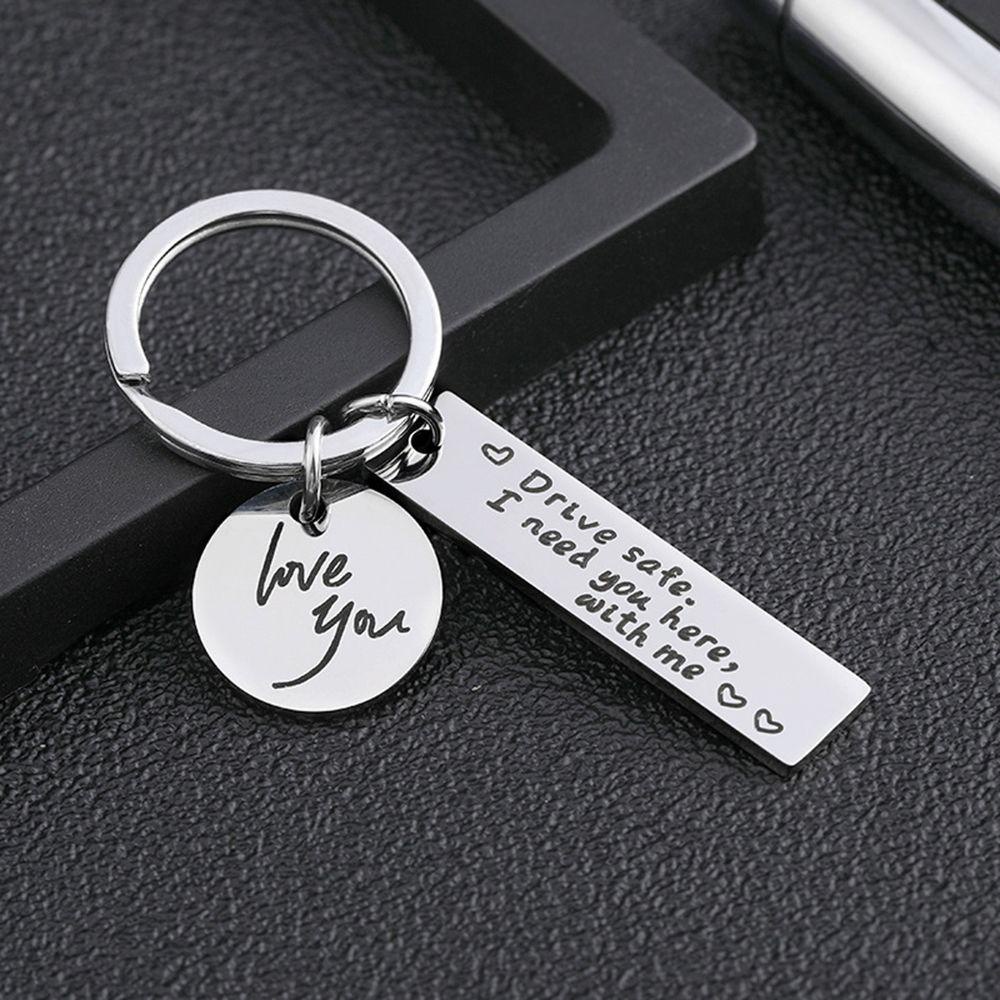 Lily Drive Safe Keychain Untuk Pacar Suami Ayah Liontin Bulat I Need You Here With Me