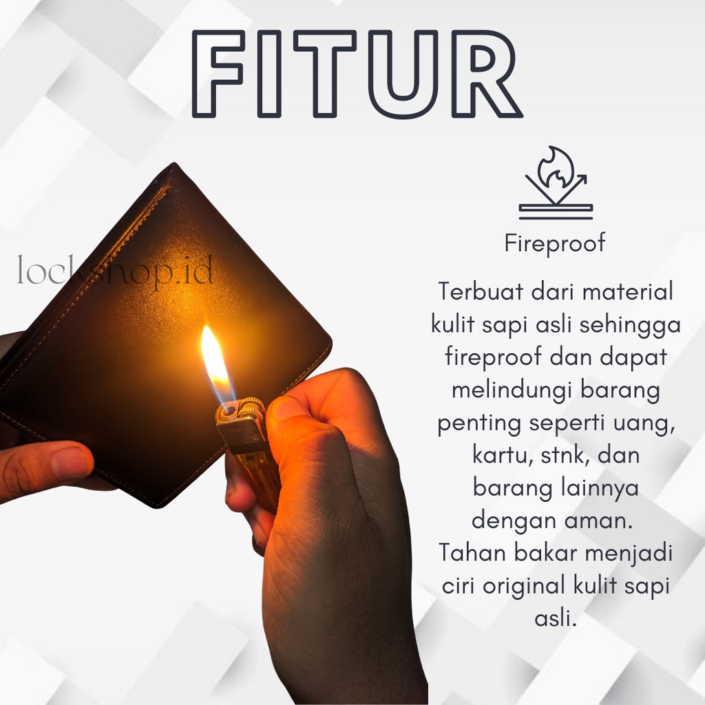 Lock Dompet Pria Kulit Asli Azure Wallet - Gratis Ukir Nama L003