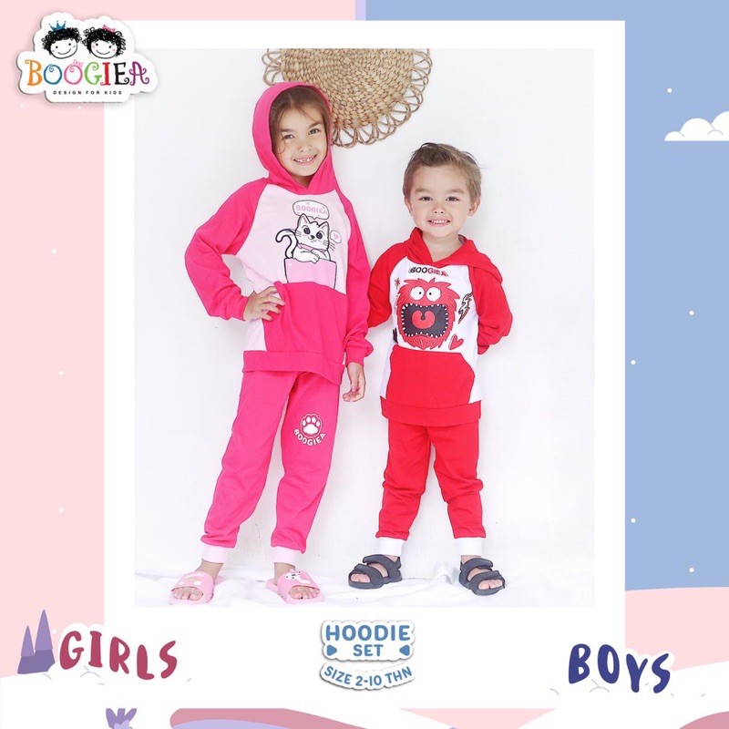 Setelan Piyama Anak Pajamas Hoodie Boogiea