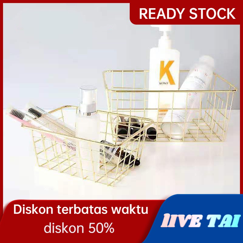 LIVETAI Keranjang penyimpanan/penyimpanan besi/kotak penyimpanan