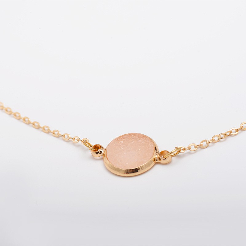 Kalung Wanita Necklace Women Kalung Rantai Klavikula Resin Disc Qeometris