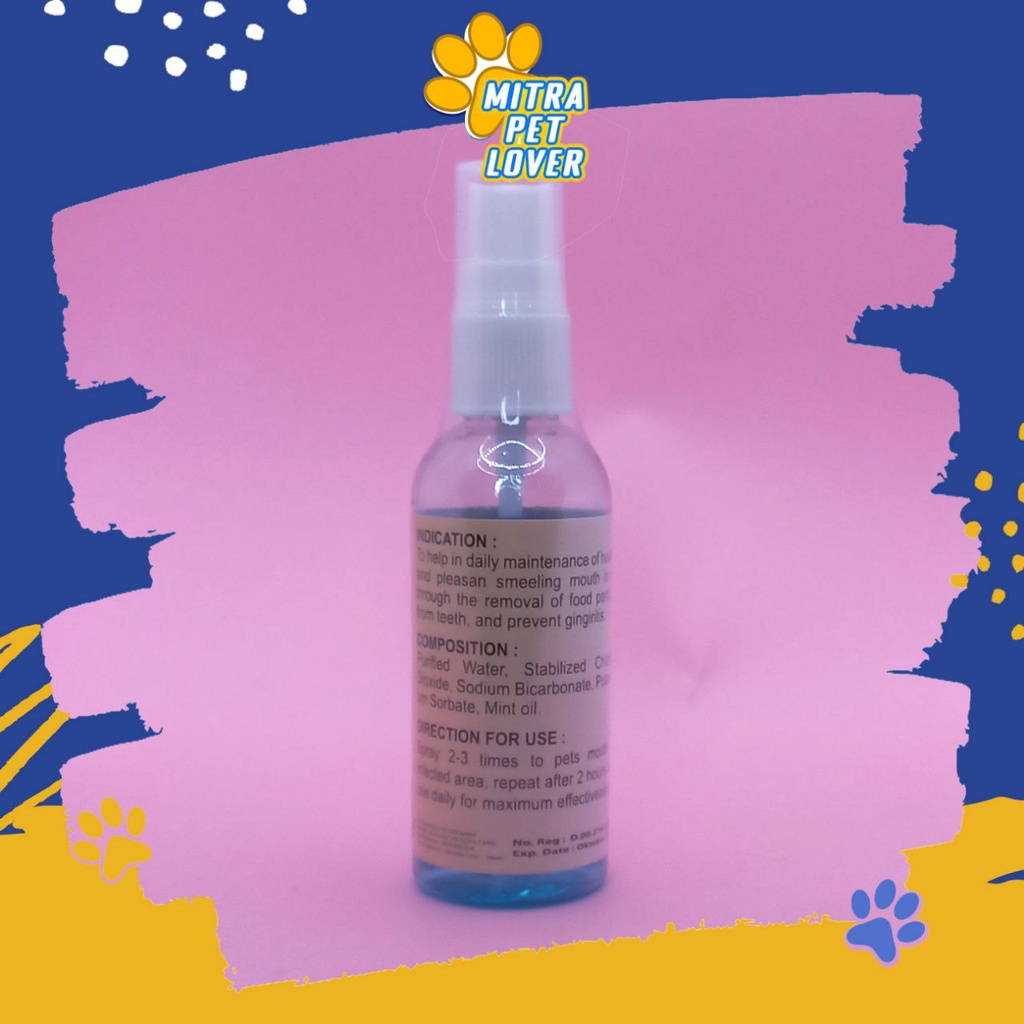 PENGHILANG BAU MULUT ANJING - DENTAL DOG SPRAY 60 ML ORIGINAL - DENTALDOG MENGHILANGKAN AROMA TIDAK SEDAP PADA DOGY AMPUH WANGI FRESH PET ANIMAL HEALTHCARE AND VETERINARY TAMASINDO OBAT KESEHATAN DAN VITAMIN TERNAK HEWAN BINATANG PELIHARAAN MITRAPETLOVER