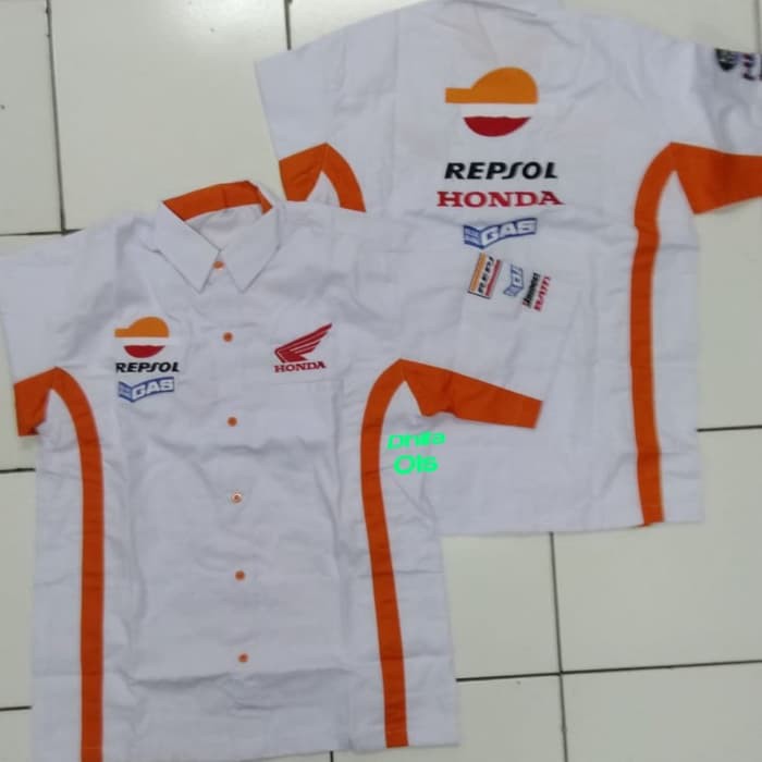 Baju Kemeja Seragam Repsol Honda Putih AHM mS1