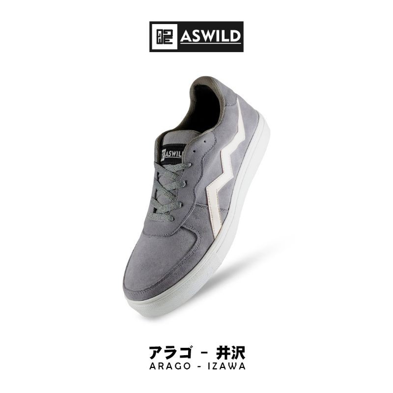 Aswild Store - Izawa Grey List White Suede Premium