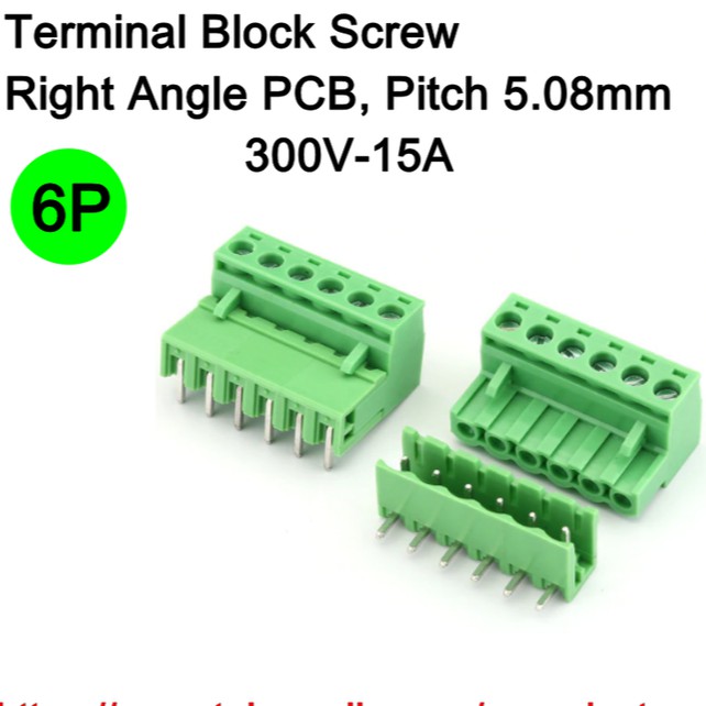 6 Pin Terminal Block PCB 2EDG Pitch 5.08mm Type L Siku Male Female