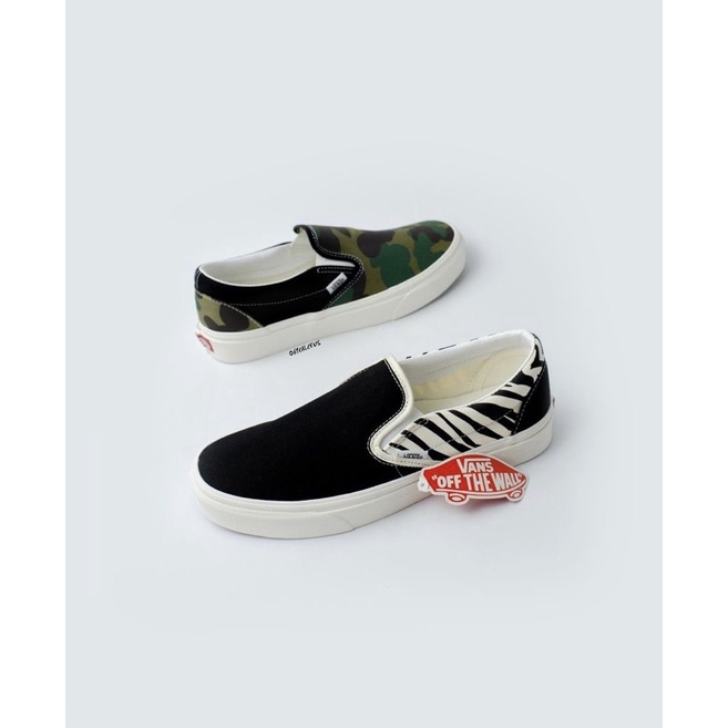 Vans Slip On Mismatch Zebra / Camo 100% Original