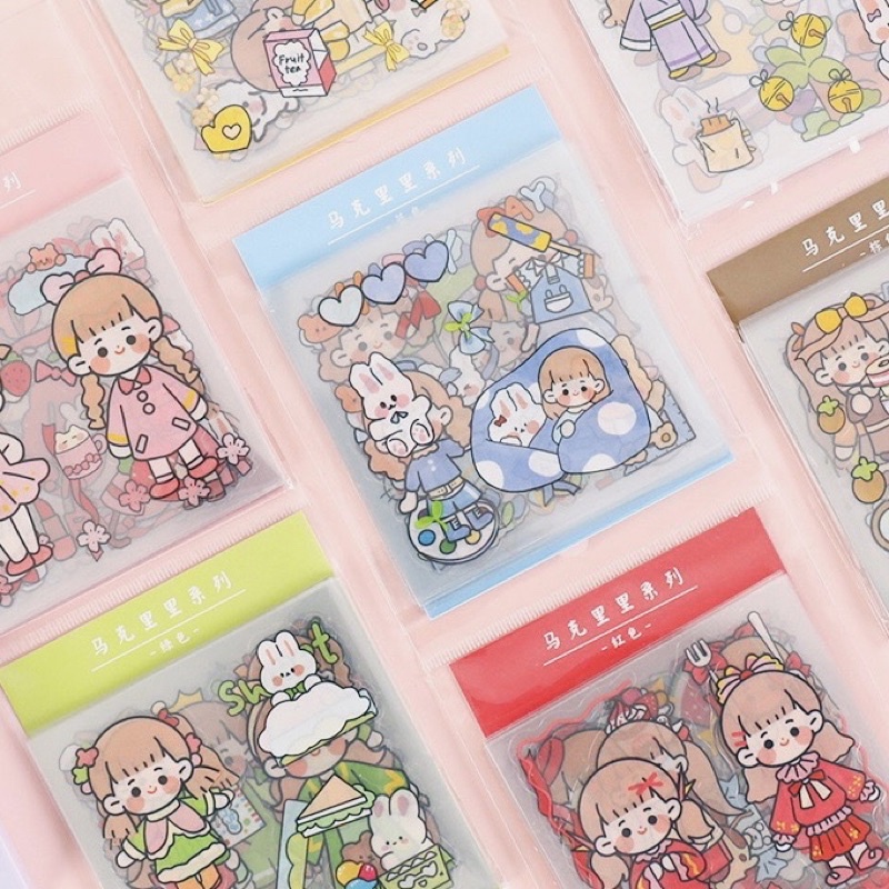 KENSHO Stiker PVC Deco Aesthetic Lucu Sticker Korea Import - 20 Lembar