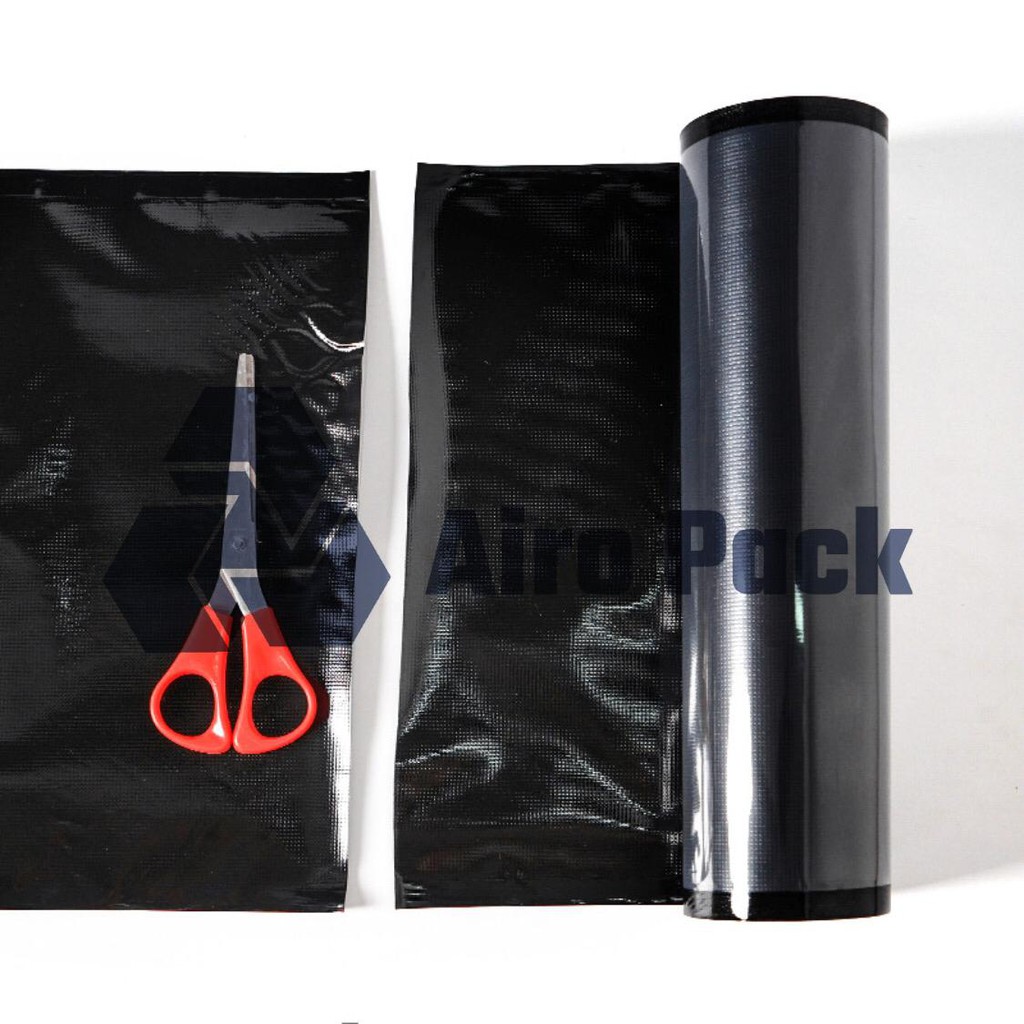 PLASTIK VACUUM ROLL EMBOSSED HITAM MAKANAN