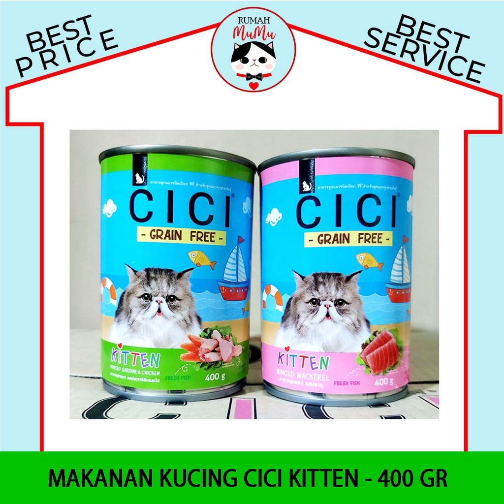 MAKAKAN BASAH ANAK KUCING KITTEN MERK CICI 400GR