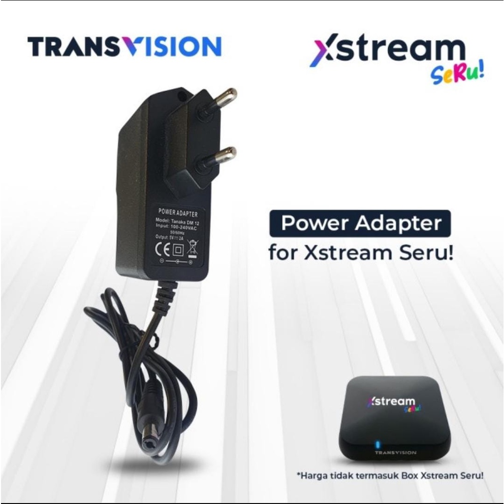 Power Adapter Adaptor Android TV Box Xstream seru TransVision