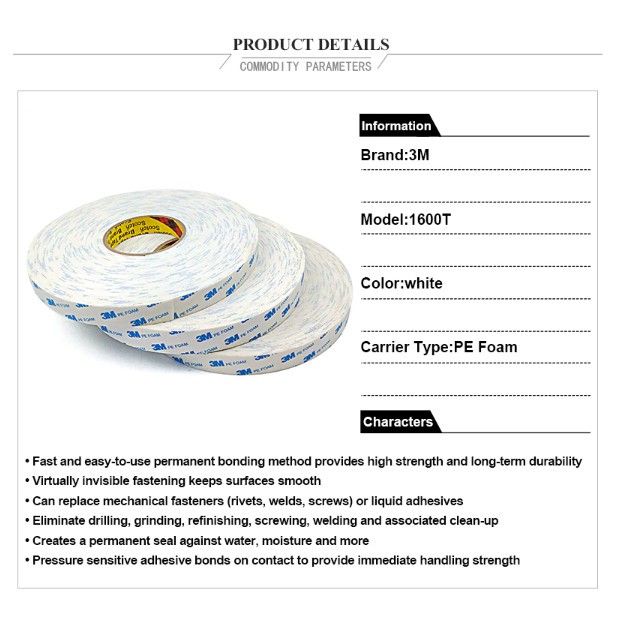 

PROMO Double Tape 3M Pe FOAM Selotip Busa Perekat Mobil Motor 2mmx4M 1600 T