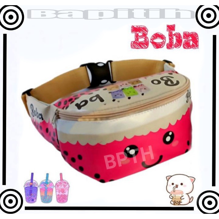 BPT/ Waist bag anak perempuan laki-laki lucu waistbag tas slempang anak korea motif BOBA