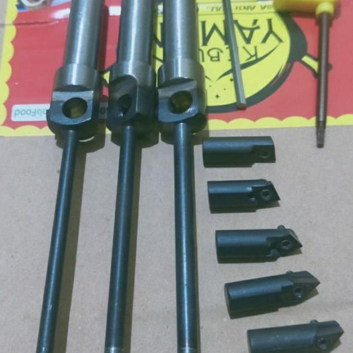 Pisau cutter valve set 4,5mm + 5mm + 5,5mm, serta 5 pisau | alat bubut